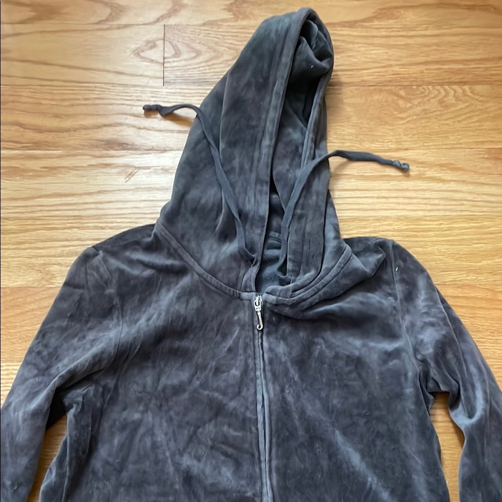 Juicy Couture Charcoal Velvet Hoodie